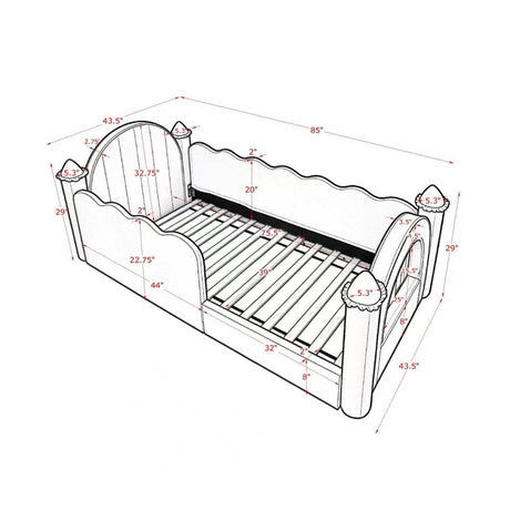 Pink Twin Size Solid Wood Bed Frame | OROA Kids