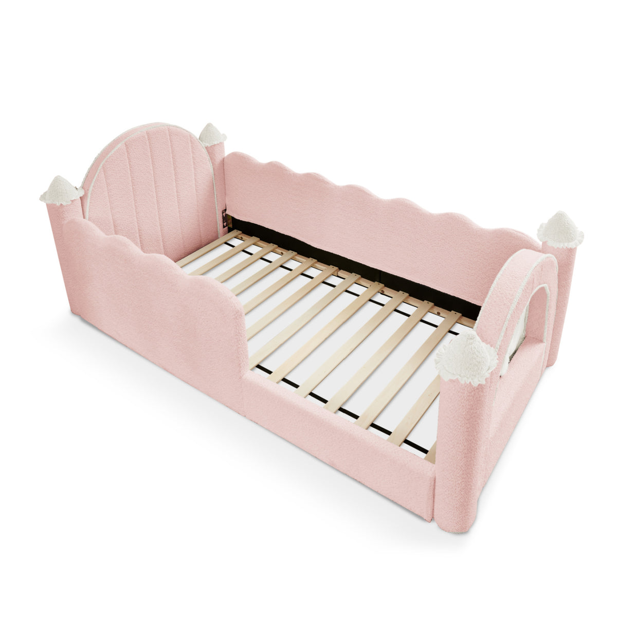 Pink Twin Size Solid Wood Bed Frame | OROA Kids
