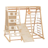 9-in-1 Slide and Climbing Wall Wooden Play Structure | OROA Kids