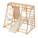 9-in-1 Slide and Climbing Wall Wooden Play Structure | OROA Kids