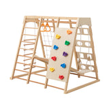 9-in-1 Slide and Climbing Wall Wooden Play Structure | OROA Kids