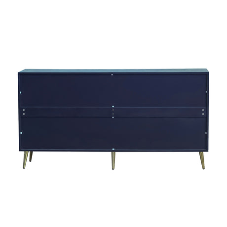 Modern Navy Blue Lacquered Wooden Sideboard Cabinet | OROA