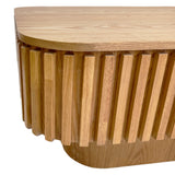 Fluted Natural Wood Lift-Top Coffee Table | OROA