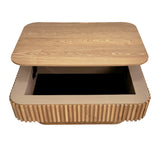 Fluted Natural Wood Lift-Top Coffee Table | OROA