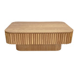 Fluted Natural Wood Lift-Top Coffee Table | OROA