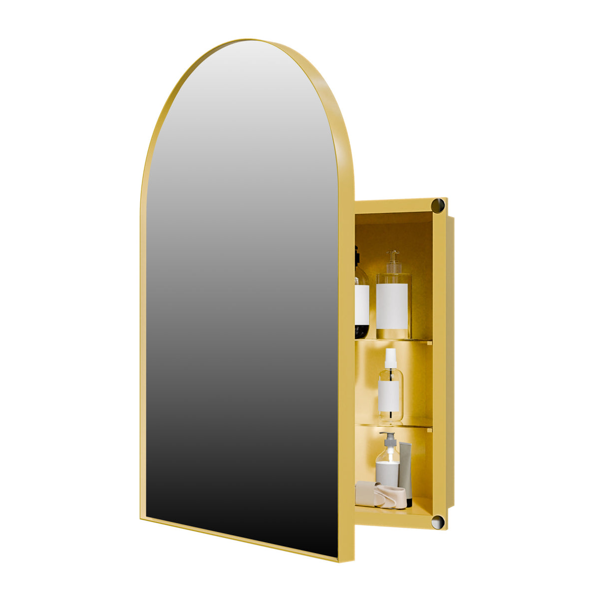 Metal Corner Medicine Cabinet with Arched Mirror | OROA