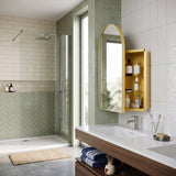 Metal Corner Medicine Cabinet with Arched Mirror | OROA