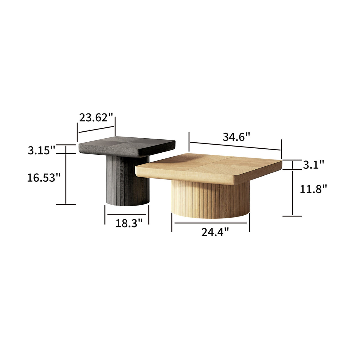 Modern Wood Nesting Coffee Tables | OROA