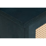 Blue Rattan 4-Door Storage Sideboard Cabinet | OROA