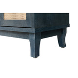 Blue Rattan 4-Door Storage Sideboard Cabinet | OROA