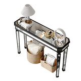 Modern European furniture - Black Vintage Wood Mirror Console Table - www.oroa.com