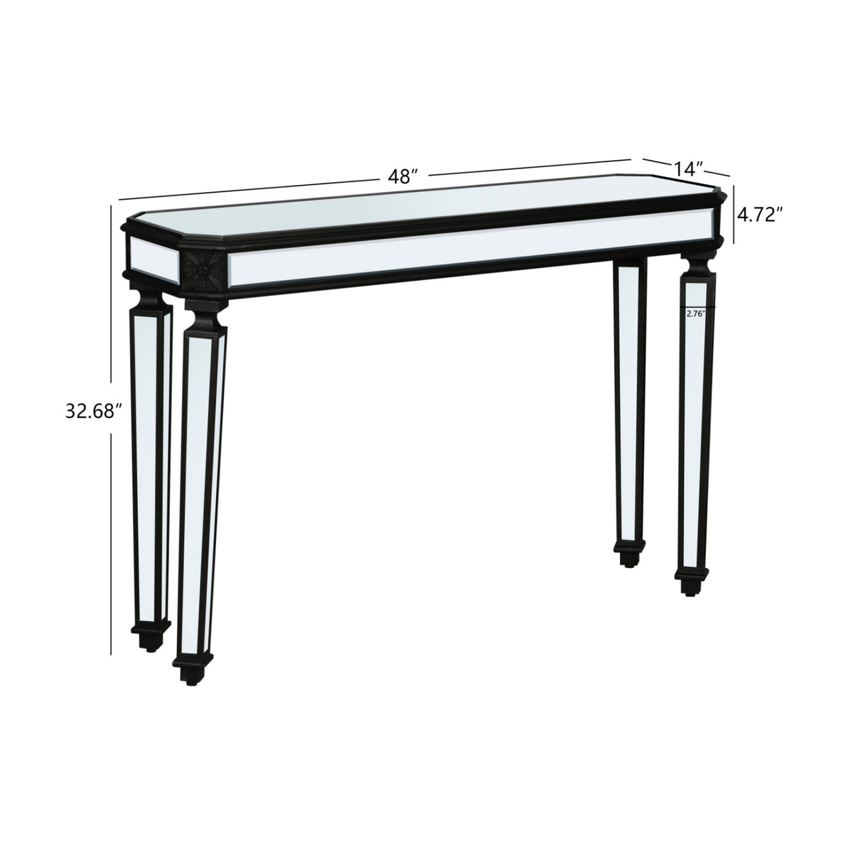 Modern European furniture - Black Vintage Wood Mirror Console Table - www.oroa.com