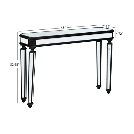 Modern European furniture - Black Vintage Wood Mirror Console Table - www.oroa.com