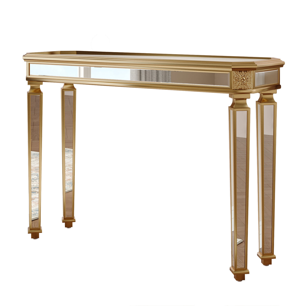 Modern European furniture - Gold Mirror Console Table - www.oroa.com