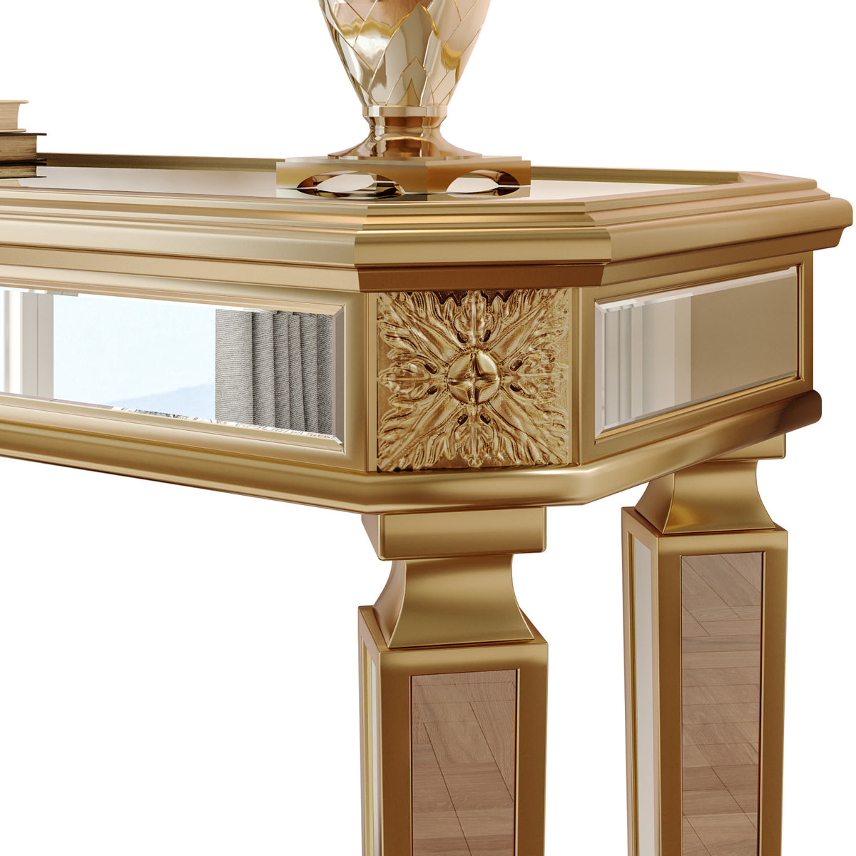 Modern European furniture - Gold Mirror Console Table - www.oroa.com