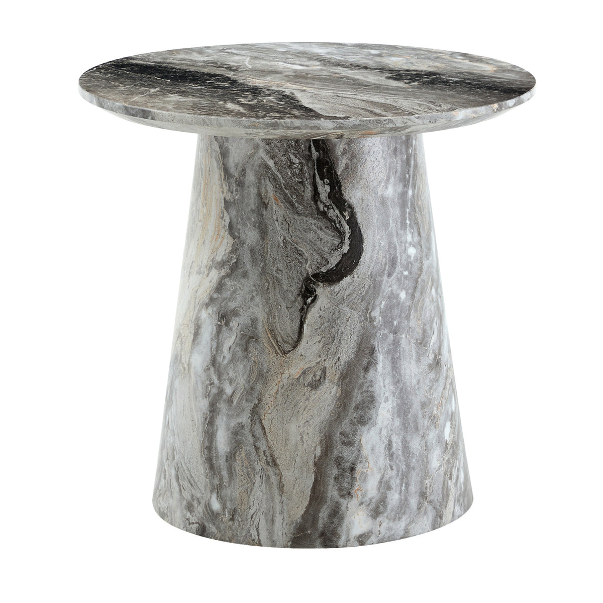Gray Textured Circular Coffee Table by OROA