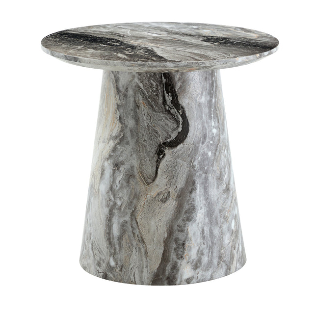 Gray Textured Circular Coffee Table by OROA