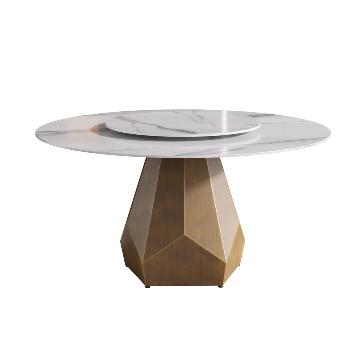 Round White Marble Dining Table Set | OROA