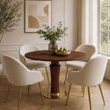 Walnut Round Dining Table | OROA
