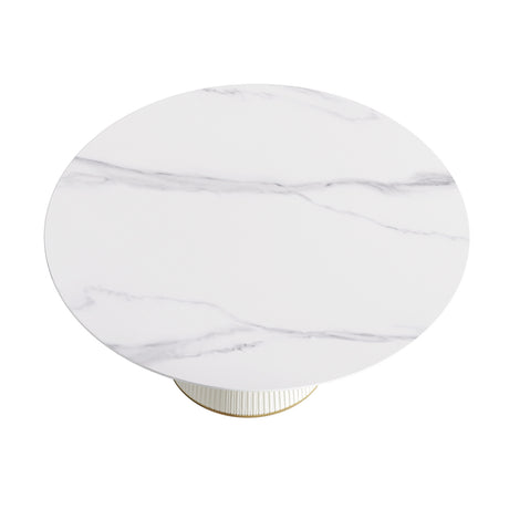 Modern European furniture - White Modern Artificial Stone Dining Table - www.oroa.com