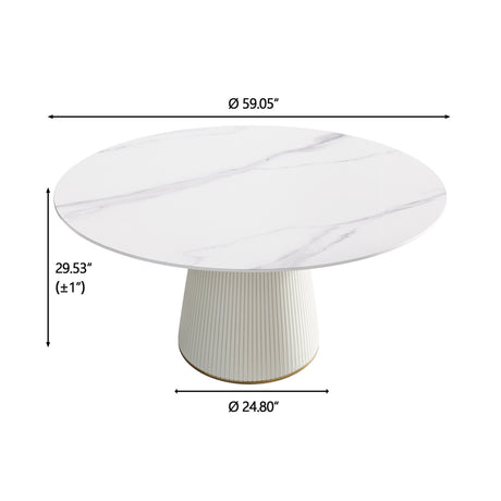 Modern European furniture - White Modern Artificial Stone Dining Table - www.oroa.com