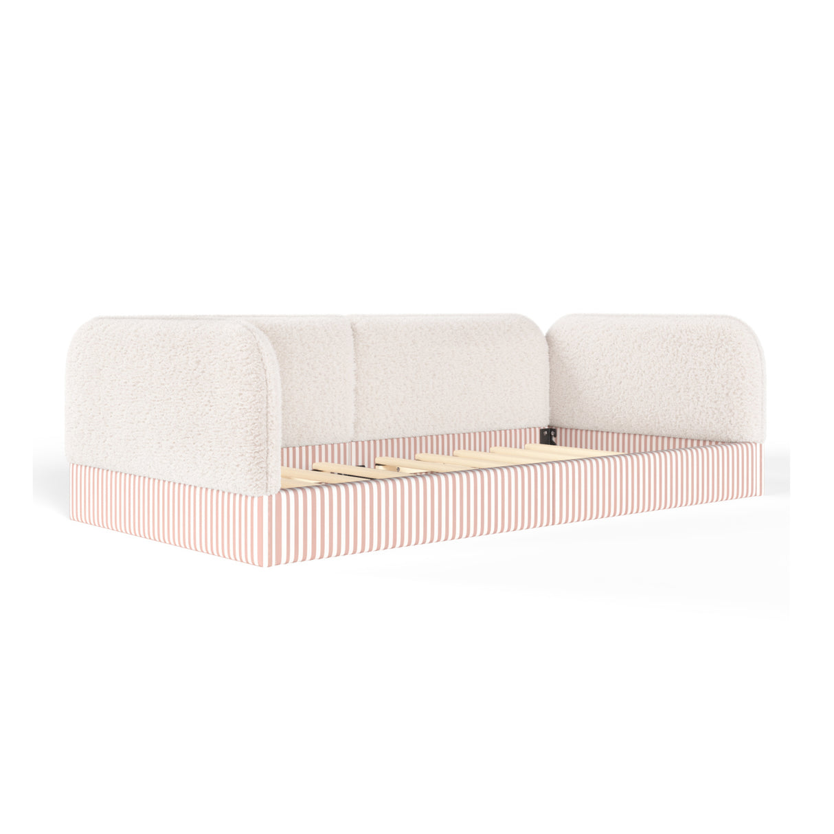 Twin Upholstered Montessori Floor Bed with Guardrails | OROA Kids