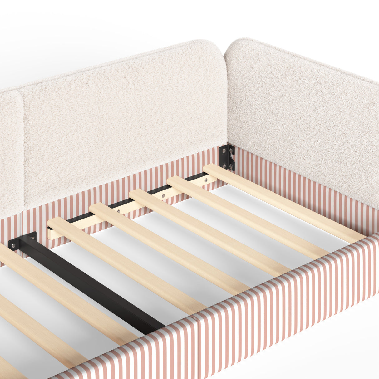 Twin Upholstered Montessori Floor Bed with Guardrails | OROA Kids