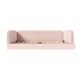 Full Size Upholstered Teddy Fleece Floor Bed Frame for Kids | OROA Kids