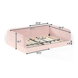 Full Size Upholstered Teddy Fleece Floor Bed Frame for Kids | OROA Kids