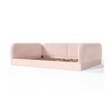 Full Size Upholstered Teddy Fleece Floor Bed Frame for Kids | OROA Kids