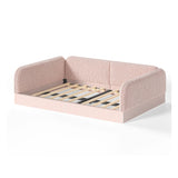 Full Size Upholstered Teddy Fleece Floor Bed Frame for Kids | OROA Kids
