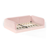 Full Size Upholstered Teddy Fleece Floor Bed Frame for Kids | OROA Kids