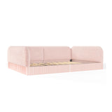 Full Size Upholstered Teddy Fleece Floor Bed Frame for Kids | OROA Kids