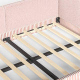 Full Size Upholstered Teddy Fleece Floor Bed Frame for Kids | OROA Kids