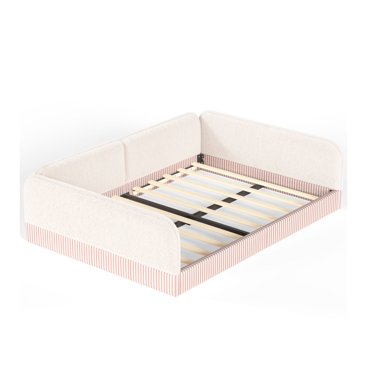 Queen Upholstered Montessori Floor Bed with Guardrails | OROA Kids