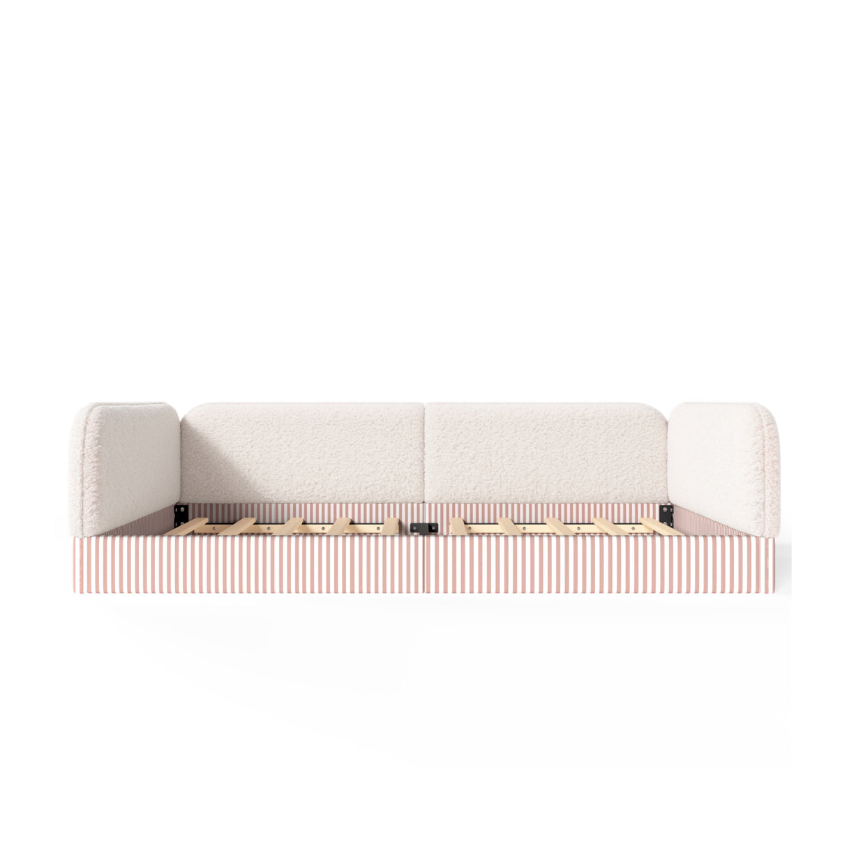 Queen Upholstered Montessori Floor Bed with Guardrails | OROA Kids