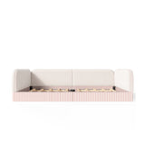 Queen Upholstered Montessori Floor Bed with Guardrails | OROA Kids