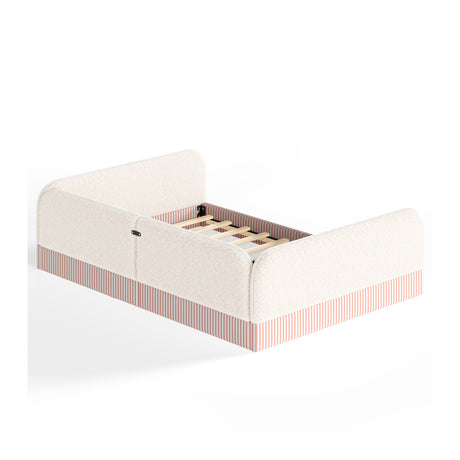 Queen Upholstered Montessori Floor Bed with Guardrails | OROA Kids