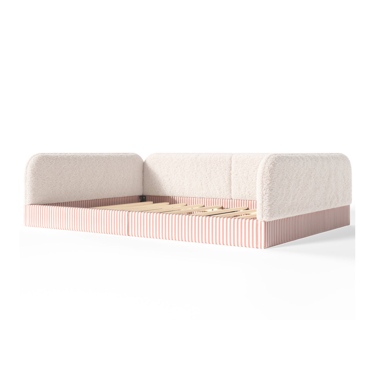 Queen Upholstered Montessori Floor Bed with Guardrails | OROA Kids