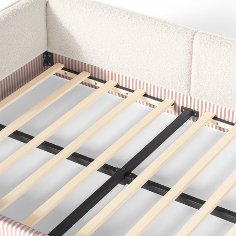 Queen Upholstered Montessori Floor Bed with Guardrails | OROA Kids