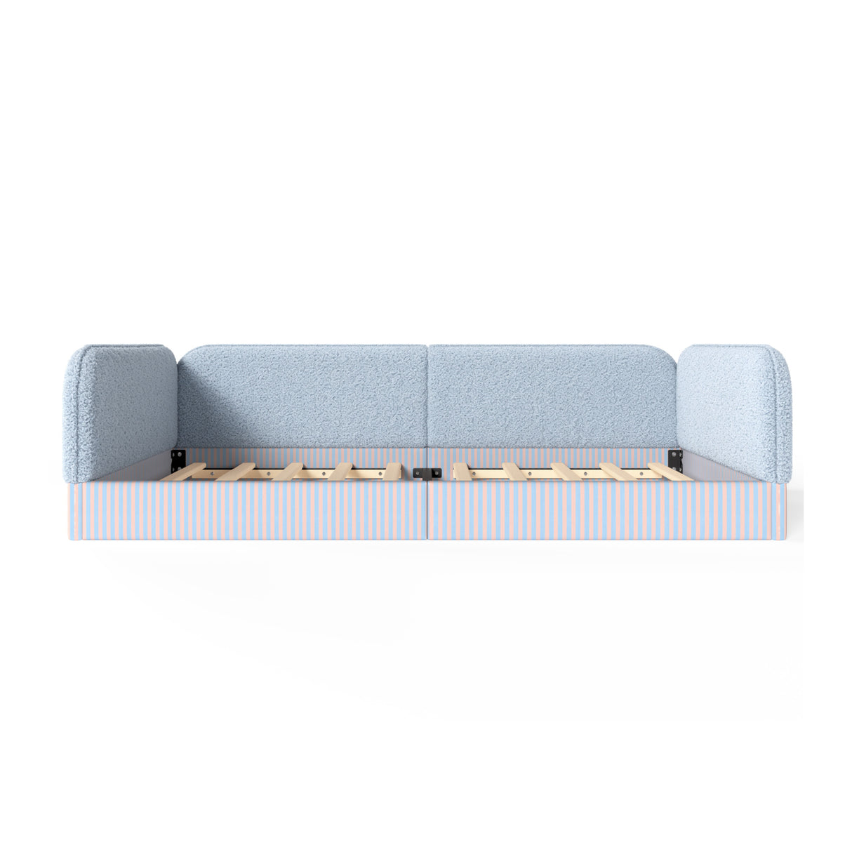 Upholstered Teddy Fleece Floor Queen Bed | OROA Kids