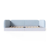 Upholstered Teddy Fleece Floor Queen Bed | OROA Kids