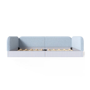 Modern European furniture - Upholstered Teddy Fleece Floor Queen Bed - www.oroa.com