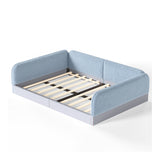 Upholstered Teddy Fleece Floor Queen Bed | OROA Kids