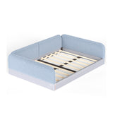 Upholstered Teddy Fleece Floor Queen Bed | OROA Kids