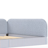 Upholstered Teddy Fleece Floor Queen Bed | OROA Kids