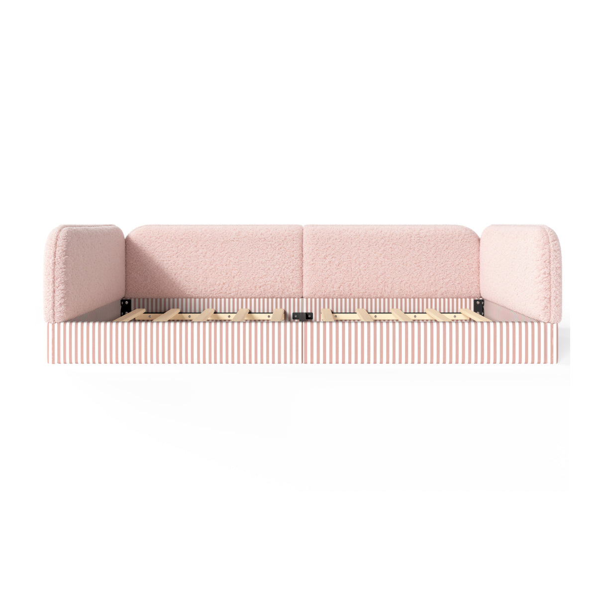 Queen Size Upholstered Teddy Fleece Floor Bed Frame | OROA Kids