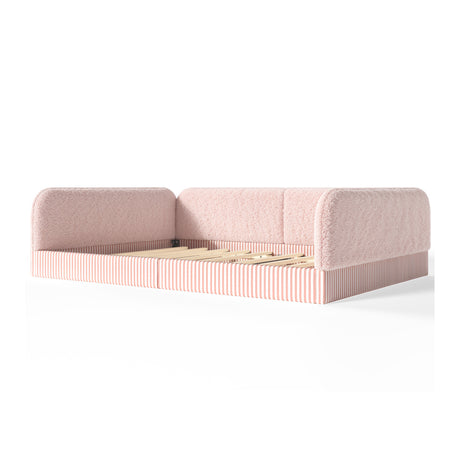 Queen Size Upholstered Teddy Fleece Floor Bed Frame | OROA Kids