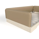 Brown Twin Upholstered Montessori Floor Bed Frame | OROA Kids