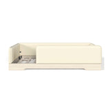 Twin Size Upholstered Beige Floor Bed | OROA Kids